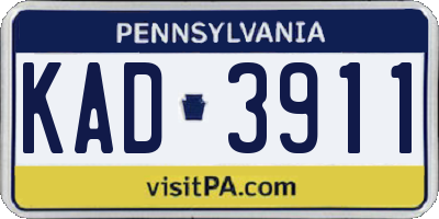PA license plate KAD3911