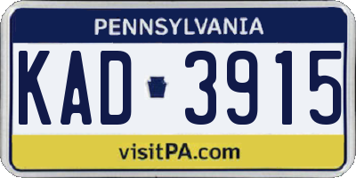 PA license plate KAD3915