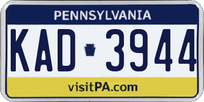 PA license plate KAD3944