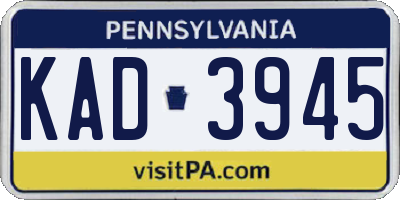 PA license plate KAD3945