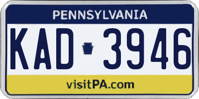 PA license plate KAD3946