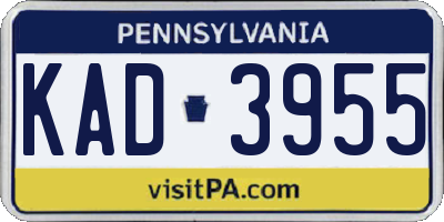 PA license plate KAD3955