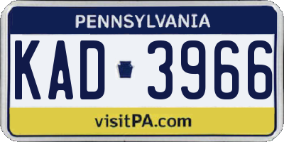 PA license plate KAD3966