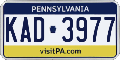 PA license plate KAD3977