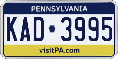 PA license plate KAD3995