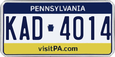 PA license plate KAD4014