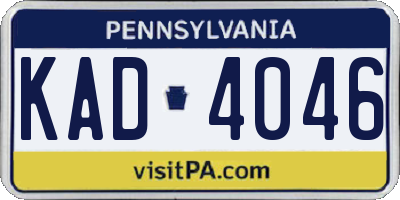 PA license plate KAD4046
