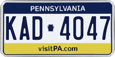 PA license plate KAD4047