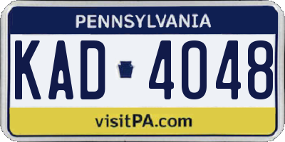 PA license plate KAD4048