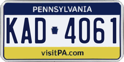 PA license plate KAD4061