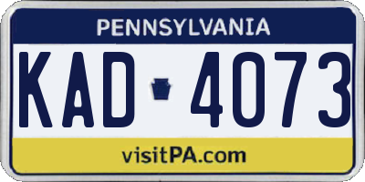 PA license plate KAD4073