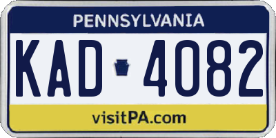 PA license plate KAD4082