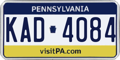 PA license plate KAD4084