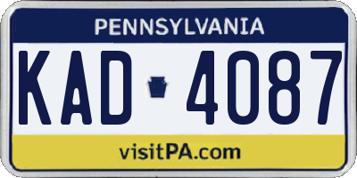PA license plate KAD4087