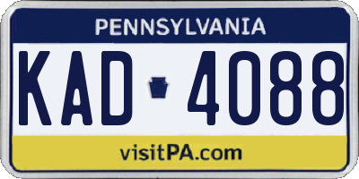 PA license plate KAD4088