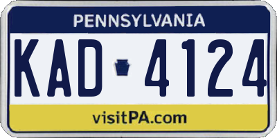 PA license plate KAD4124