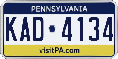PA license plate KAD4134