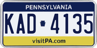 PA license plate KAD4135