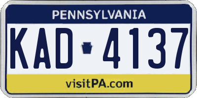 PA license plate KAD4137