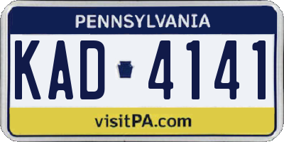 PA license plate KAD4141