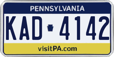PA license plate KAD4142
