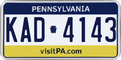 PA license plate KAD4143