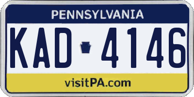 PA license plate KAD4146