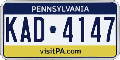 PA license plate KAD4147