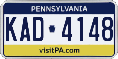 PA license plate KAD4148