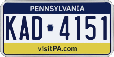 PA license plate KAD4151