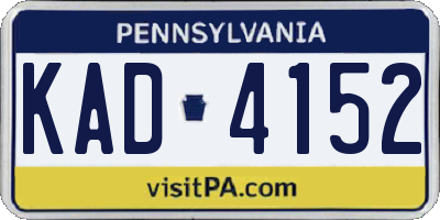 PA license plate KAD4152