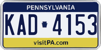PA license plate KAD4153