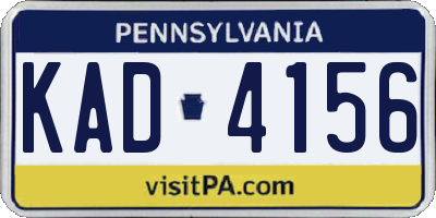 PA license plate KAD4156