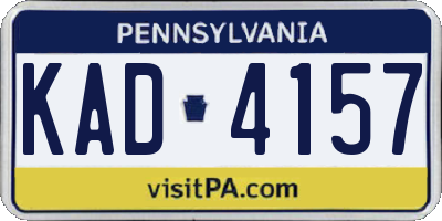 PA license plate KAD4157