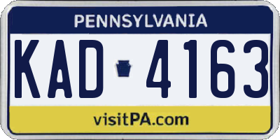 PA license plate KAD4163
