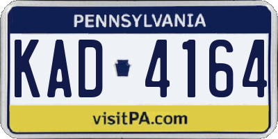 PA license plate KAD4164