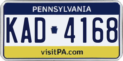PA license plate KAD4168