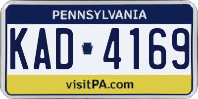PA license plate KAD4169