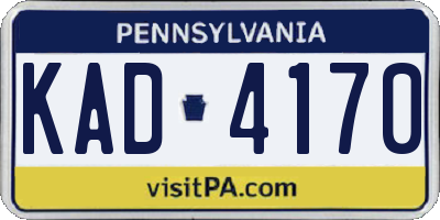 PA license plate KAD4170