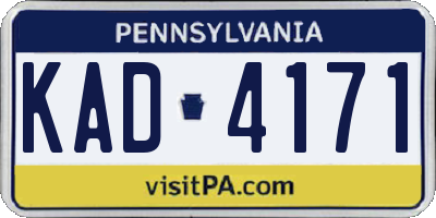 PA license plate KAD4171