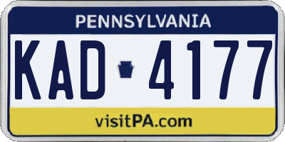 PA license plate KAD4177
