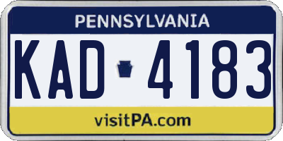 PA license plate KAD4183