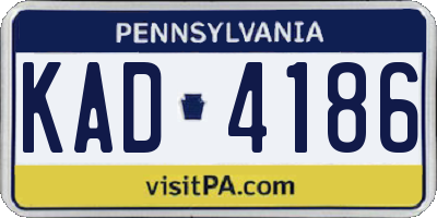 PA license plate KAD4186