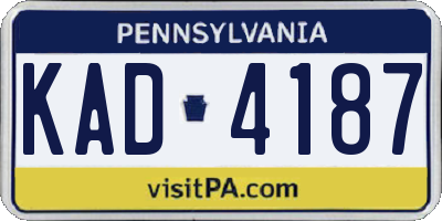 PA license plate KAD4187