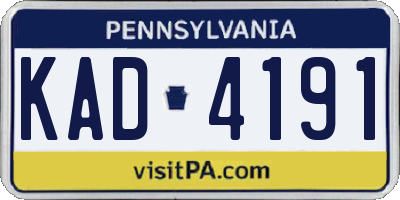 PA license plate KAD4191