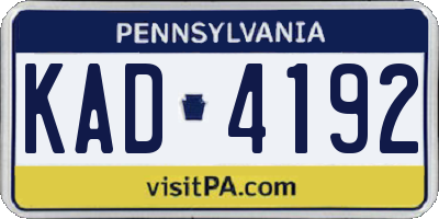 PA license plate KAD4192