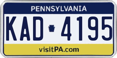 PA license plate KAD4195