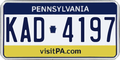 PA license plate KAD4197