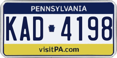 PA license plate KAD4198