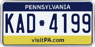 PA license plate KAD4199